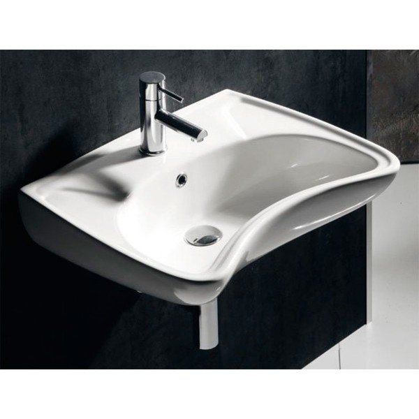 Valge keraamiline valamu 59x45,5 cm Handicap - Sapho-image-2