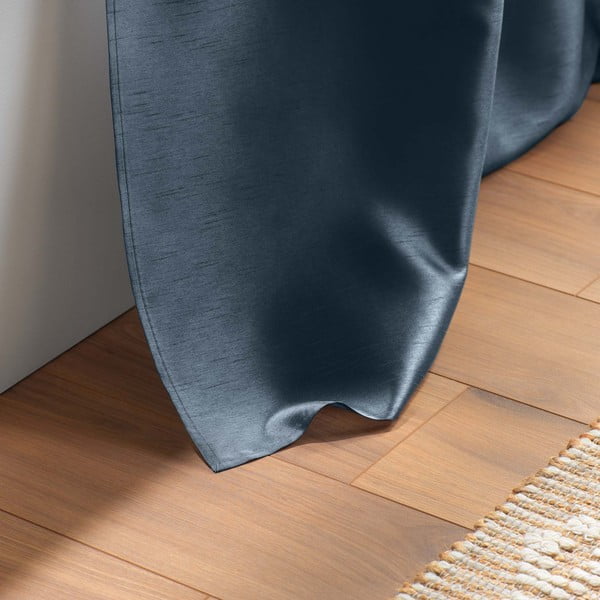 Tumesinine mikrosatiinist kardin 140x240 cm Shana - douceur d'intérieur-image-3