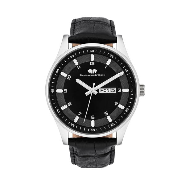 Černé pánské hodinky s černým ciferníkem Rhodenwald & Söhne Couragian