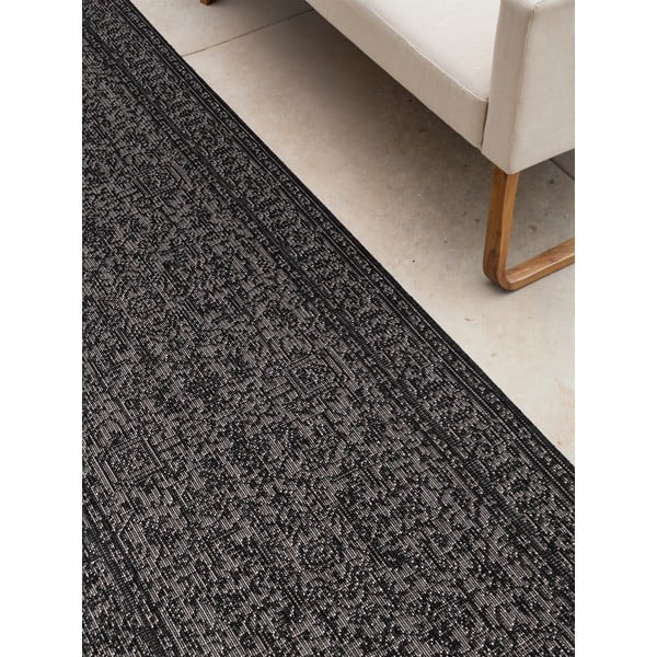 Must-valge sise- ja välivaip 80x250 cm Duet Kona - NORTHRUGS-image-3