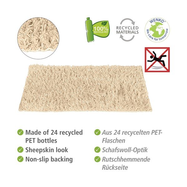 Beež tekstiilist vannitoamatt 60x90 cm Lanas - Wenko-image-3