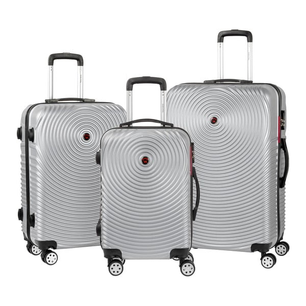 Sada 3 šedých cestovních kufrů na kolečkách Murano Traveller