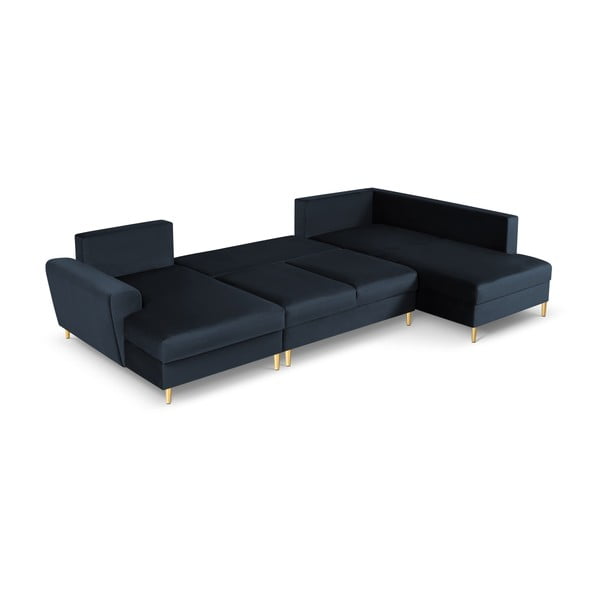 Tumesinine sametist panipaigaga nurgadiivanvoodi (parem nurk/"U"-kujuline) Kyoto - Cosmopolitan Design-image-2