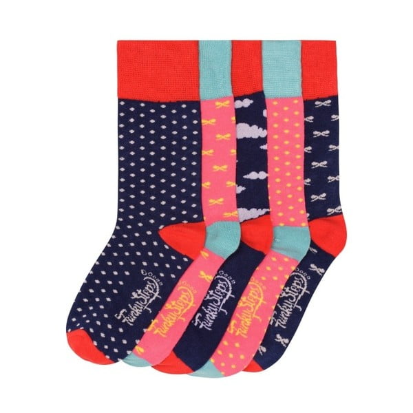 Sada 5 párů barevných ponožek Funky Steps Strawberries, velikost 35 – 39