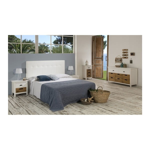 Bílá komoda z masivního borovicového dřeva s 8 zásuvkami Marckeric Ibiza-image-4