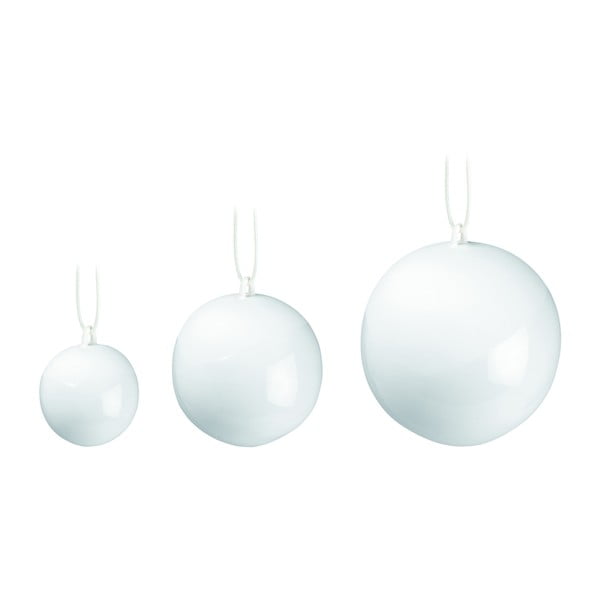 3 valge jõulukuusekaunistusega komplekt, mis on valmistatud luuportselanist. Nobili - Kähler Design