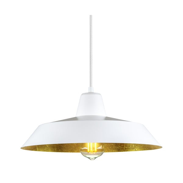 Valge/kuldne rippvalgusti metallvarjundiga ø 35 cm Cinco - Sotto Luce-image-1