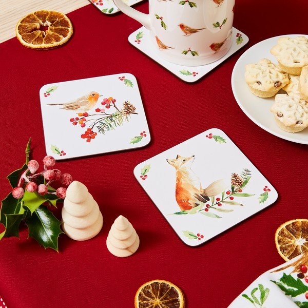 4 taldriku komplekt, 10 x 10 cm A Winters Tale - Cooksmart ®-image-1