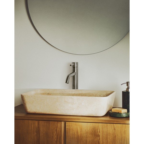 Beež kivist kraanikauss 55x35 cm Darnen - Kave Home-image-1