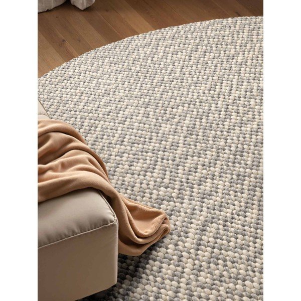 Helehall/kreemikas käsitsi kootud villane ümmargune vaip ø 160 cm Lyon Beans - Elle Decoration-image-3