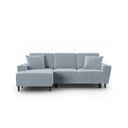 Helesinine sametist panipaigaga nurgadiivanvoodi (vasak nurk) Kyoto - Cosmopolitan Design