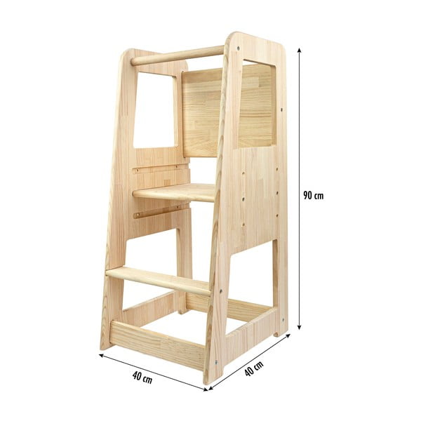 Loodusliku värvi männipuidust õppetorn Montessori - Little Nice Things-image-2