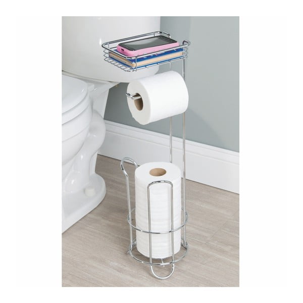 Terasest tualettpaberi dosaator koos salve ja riiuliga Classico - iDesign-image-4