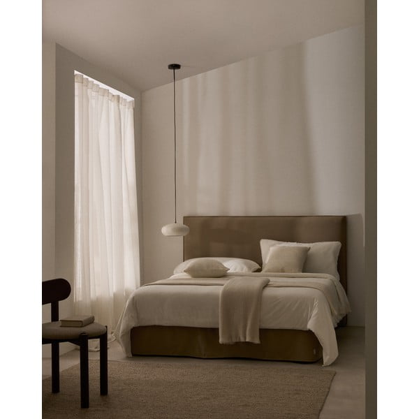 Taupe polsterdatud kaheinimesevoodi 180x200 cm Jaira - Kave Home-image-1