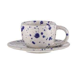 Valge ja sinine kivitoorne espressotass 100 ml komplektis 2 tassiga Carnival - Ladelle