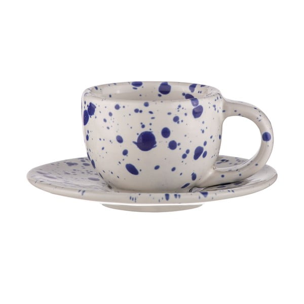 Valge ja sinine kivitoorne espressotass 100 ml komplektis 2 tassiga Carnival - Ladelle-image-1