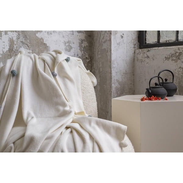 Kreem fliisist voodikate 150x200 cm Pom Pom - Mijolnir-image-4