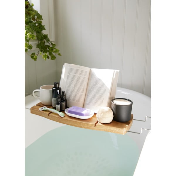 Bambusest riiul vanni jaoks koos raamatu ja klaasi hoidjaga Aquala - Umbra-image-1