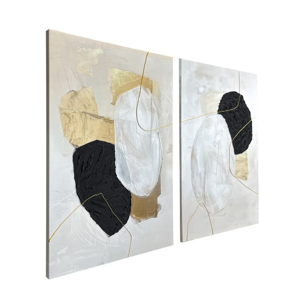 Käsitsi maalitud elementidega maalid 2 tk komplektis 50x70 cm Crystal - Styler-image-4