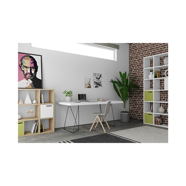 Valge söögilaud metallist jalgadega Trestle, 90 x 160 cm Multi - TemaHome-image-4