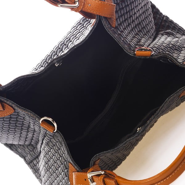 Tumesinine nahast käekott Federica Bass Hydri - Federica Bassi-image-3