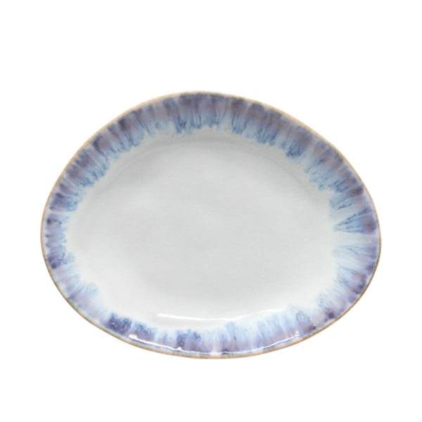 Valge ja sinine ovaalne keraamiline taldrik , ⌀ 20 cm Brisa - Costa Nova