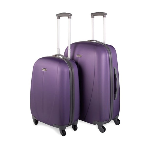 Sada 2 fialových cestovních kufrů na kolečkách Arsamar Wright