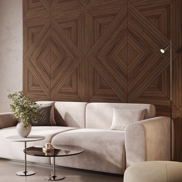 Kangast akustilised paneelid komplektis 2 tükki 60x60 cm Medium Timber II - Styler-image-1