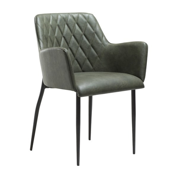Zelená jídelní židle z imitace kůže s područkami DAN–FORM Denmark Rombo Faux
