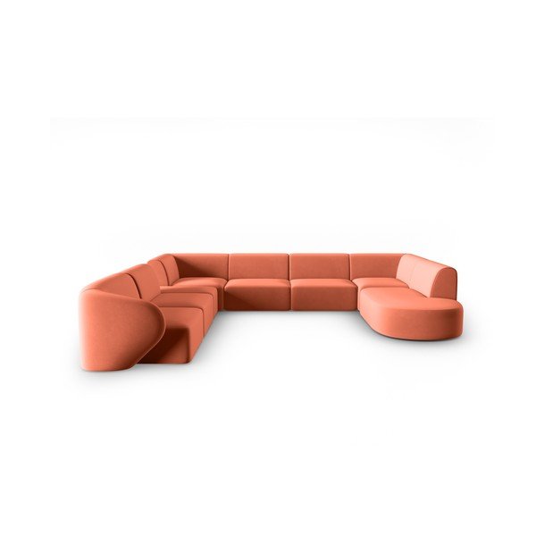 Roosa sametist nurgadiivan (vasak nurk/"U"-kujuline) Paolo - Milo Casa