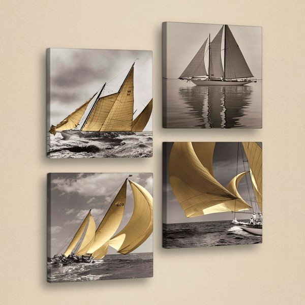 Dekoratiivne mitmeosaline maal Paadid, 33 x 33 cm - Evila Originals-image-1