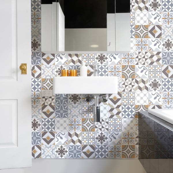 60-st seinakleebisest koosnev komplekt Tsementplaadid Liliania, 15 x 15 cm Liliana - Ambiance-image-3