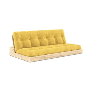 Kollane velvetist diivanvoodi 196 cm Base - Karup Design
