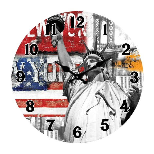 Skleněné hodiny V New Yorku, 34 cm