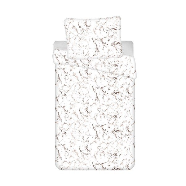 Valge-pruun mikroflanellist voodipesu üheinimesevoodile 140x200 cm - Jerry Fabrics