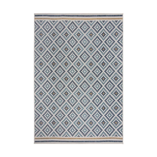 Kollane-sinine sise- ja välisvaip 200x290 cm Zia Trellis - Flair Rugs