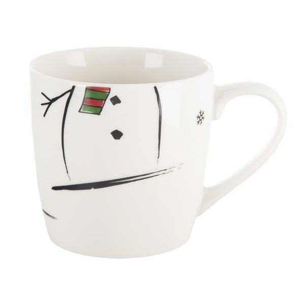 Valge jõulumotiividega portselanist kruusi ja kausi komplekt 2 tk 350 ml - Orion-image-2