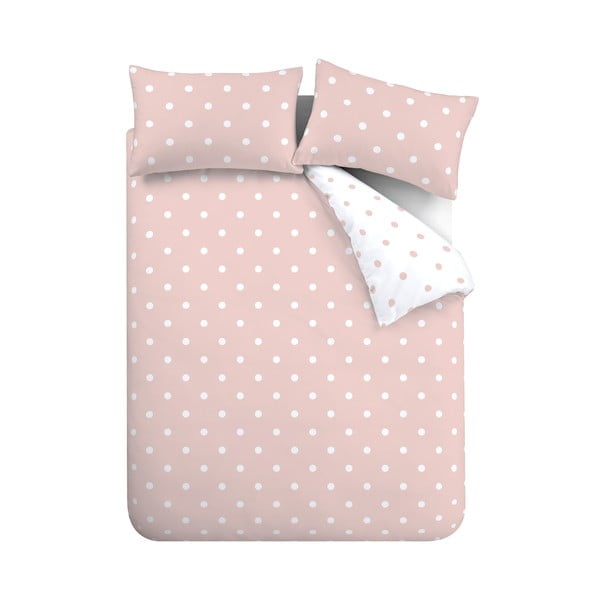 Valge ja roosa voodipesu kaheinimesevoodile 200x200 cm - Catherine Lansfield