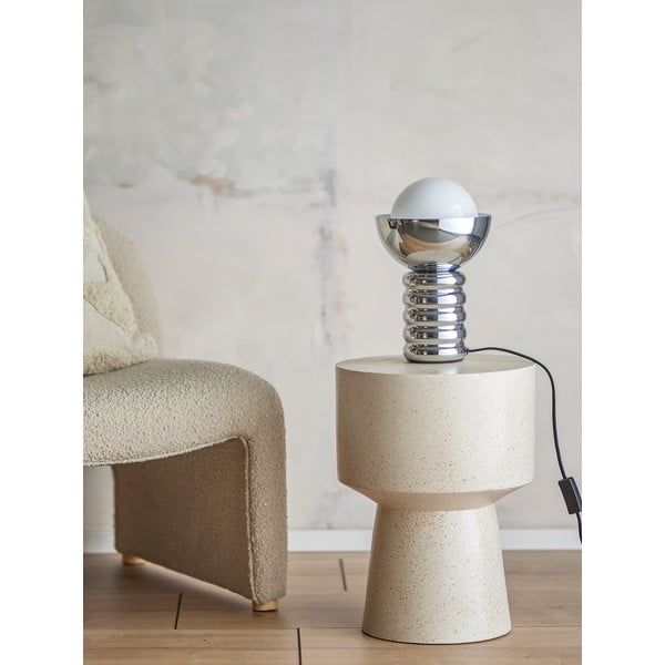 Hõbedane lauavalgusti klaasist varjuga (kõrgus 32 cm) Spike - Bloomingville-image-1