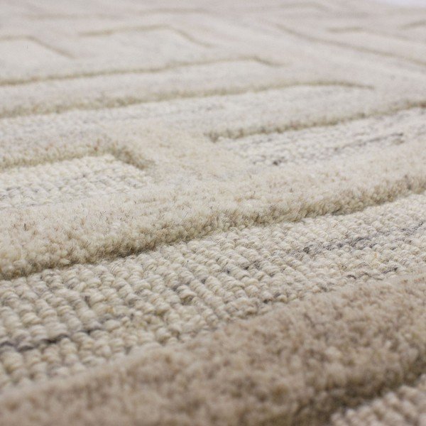 Hallikasbeež käsitsi kootud villane vaip 160x230 cm Elva - Flair Rugs-image-4