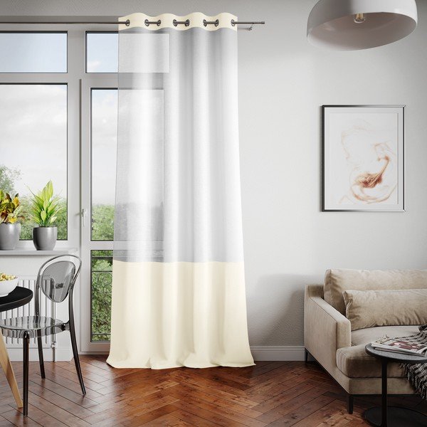 Valge ja beež Irvelette Eyelets kardin, 140 x 270 cm Irvette Eyelets - AmeliaHome-image-2
