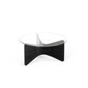 Must ümmargune klaasist diivanilaud 87x87 cm Madera - Umbra