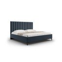 Tumesinine polsterdatud kaheinimese voodi koos voodipõhja ja panipaigaga 180x200 cm Casey - Mazzini Beds