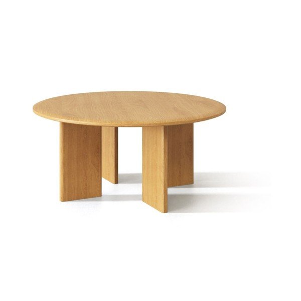 Ümmargune kohvilaud tammepuust naturaalses värvitoonis ø 90 cm Charlotte - Micadoni-image-3