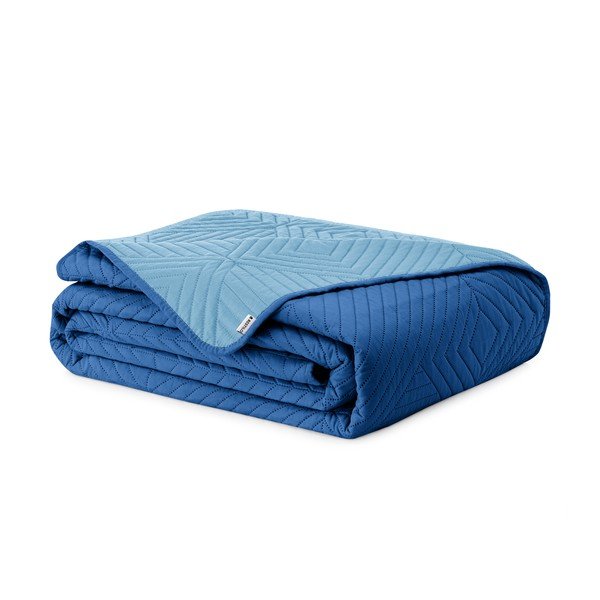 Sinine tepitud mikrokiust voodikate 220x240 cm Softa - Restilo