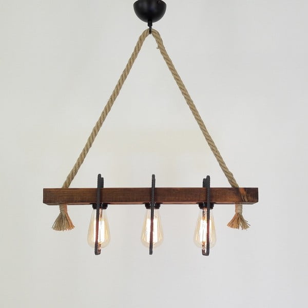 Puidust rippvalgusti Demir, 3 pirnid - Opviq lights-image-3