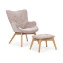 Heleroosa velvetist tugitool koos jalatoega Niko - Ropez