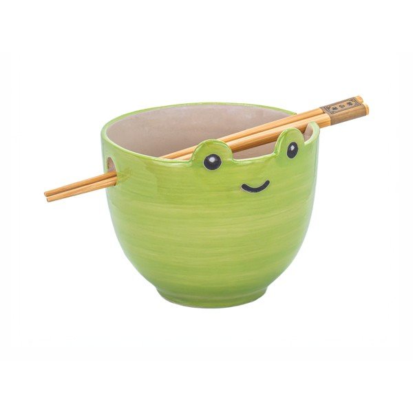 Roheline kivikeraamikast kauss 450 ml Frog - Sass & Belle