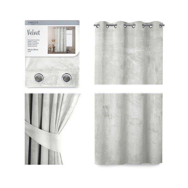 Valge sametkardin Samet, 140 x 245 cm - AmeliaHome-image-2