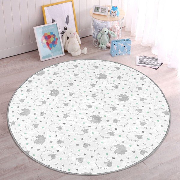 Helehall-valge laste vaip ø 80 cm Comfort - Mila Home-image-2